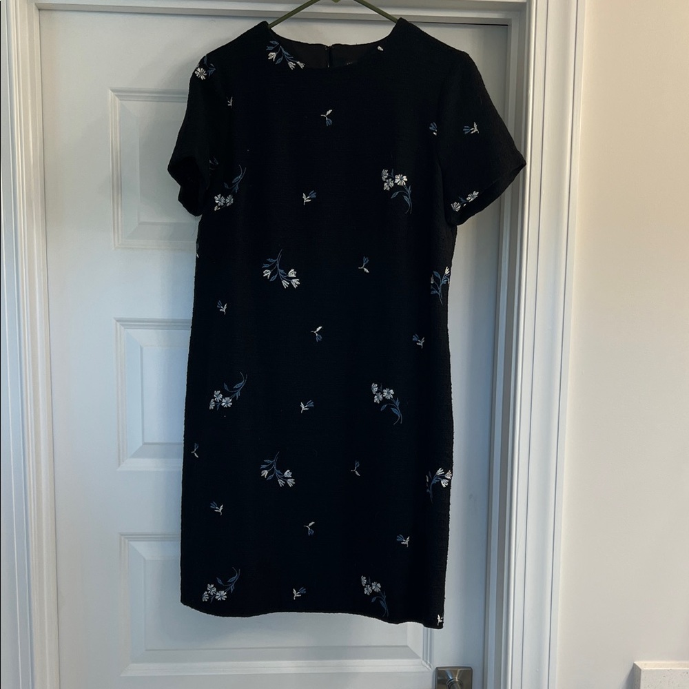 Ann Taylor Black Dress with White Floral Accents
